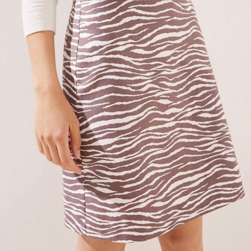 LOFT Zebra print A-Line skirt
